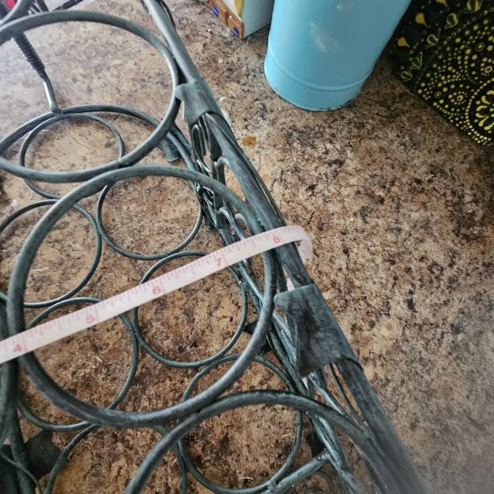 Wrought Iron Wine Rack 7 Bottle Scroll Leaf Countertop Holder Tuscan Decor